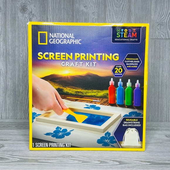 2x National Geographic Screen Printing Craft Kit diy kids crafting kit w/ bags - Picture 2 of 4